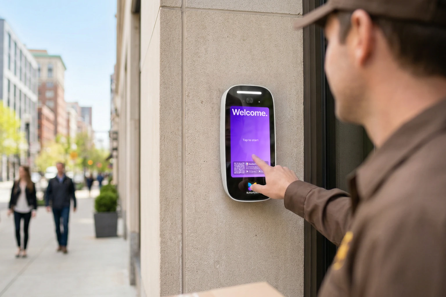 ButterflyMX 8-inch video intercom for visitor and delivery access